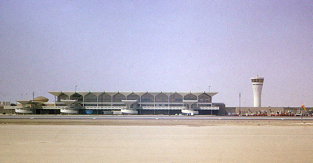 Dubai International Airport, 1971, as seen from the tarmac runway. Courtesy of Brian Broughton.