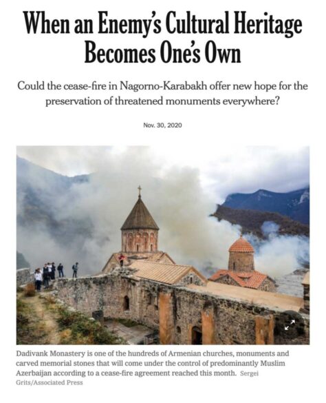 New York Times coverage of Dadivank Monastery.